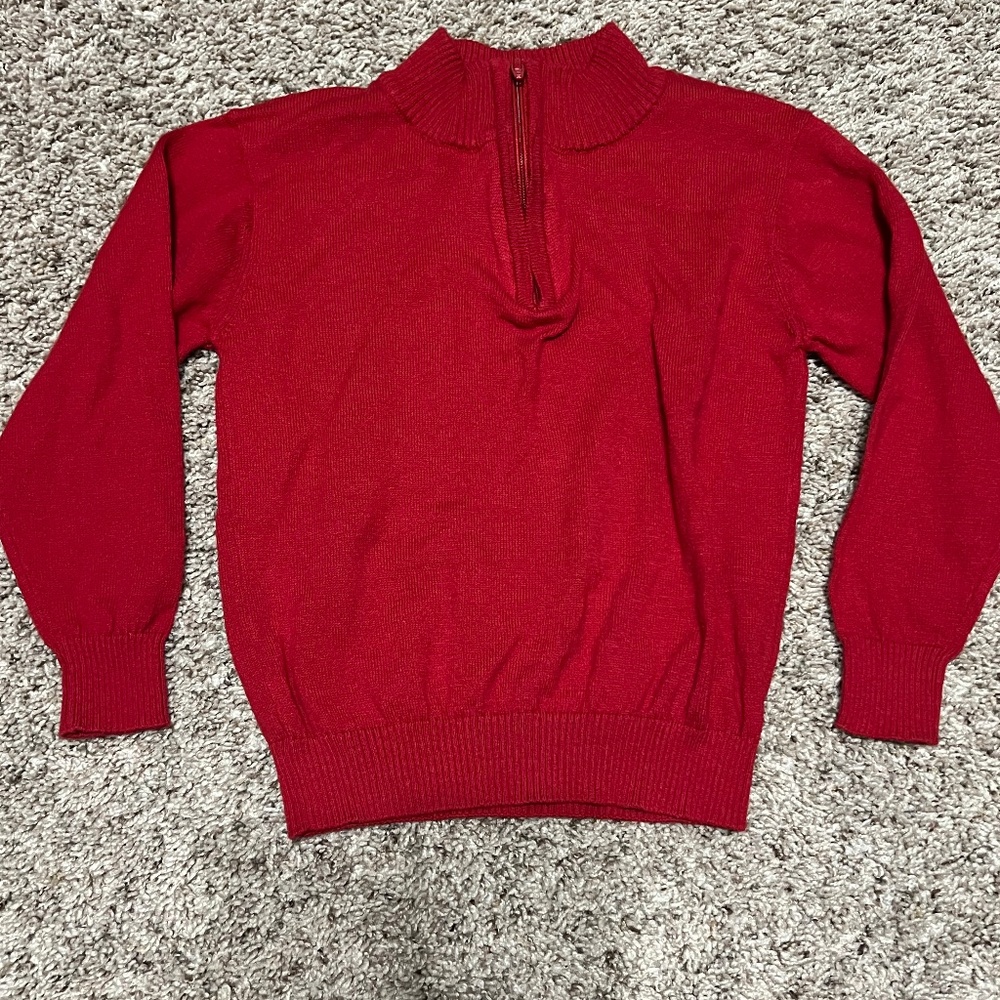 T.F. Laurence by Florence Eiseman Boy's Red 1/4 zip Sweater